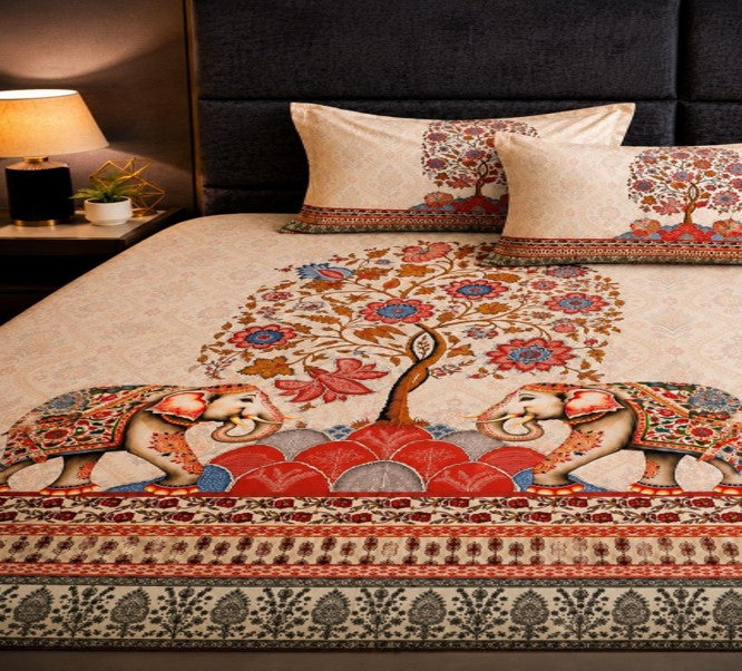 Royal Elephant Tree Digital Bedsheet