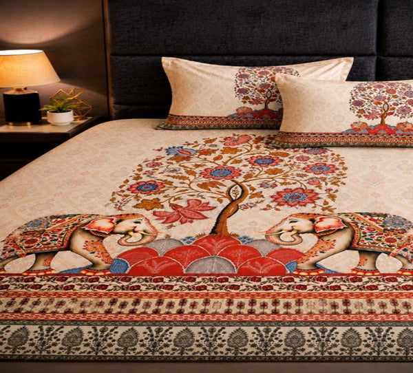 Royal Elephant Tree Digital Bedsheet