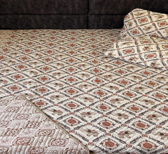 Royal Elephant Quilted Bedcover