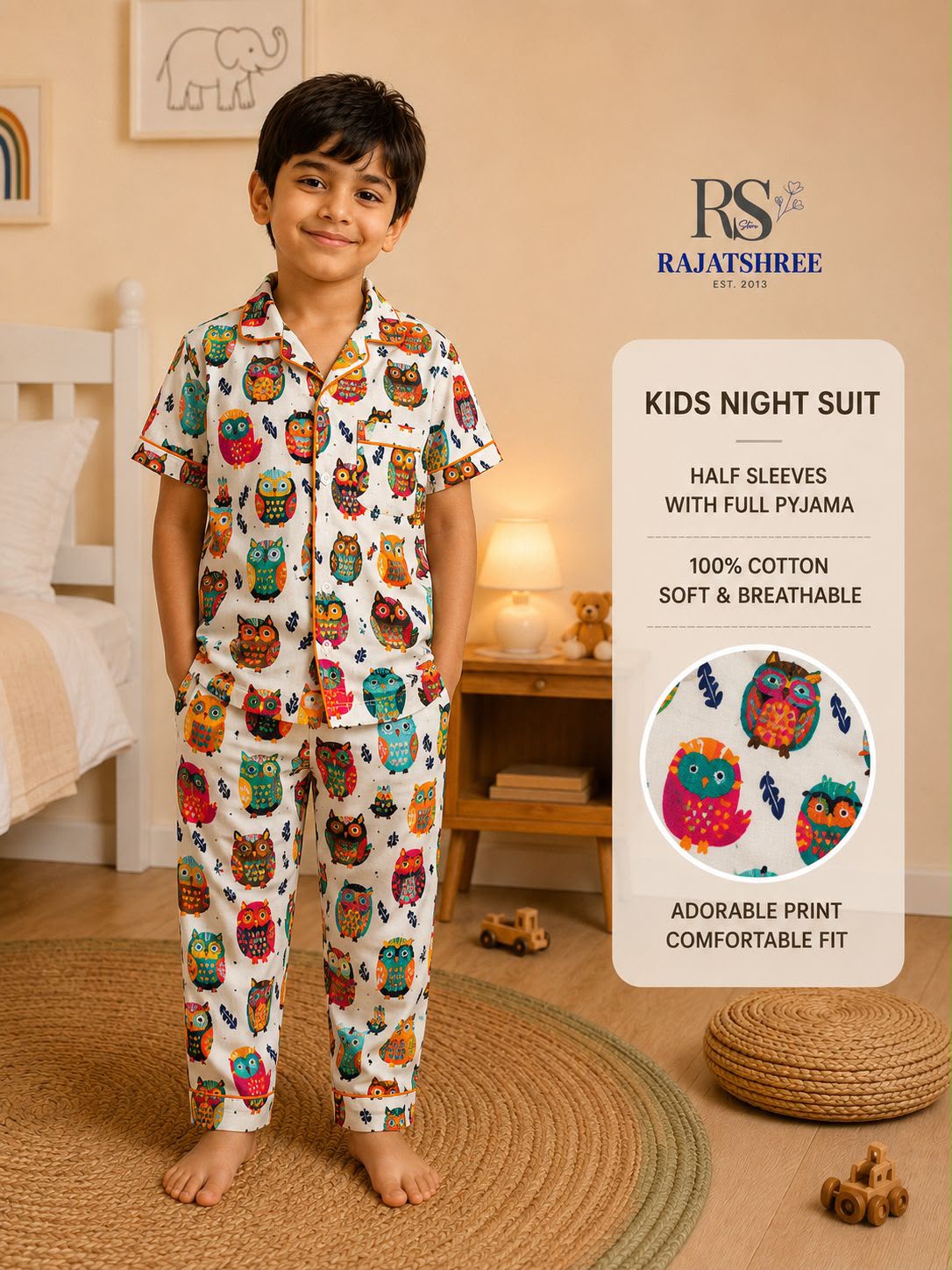 Owl Night Suit for Kids