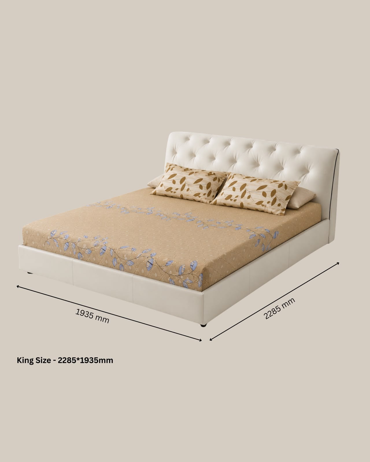 Blue Leaf Border Digital Bedsheet