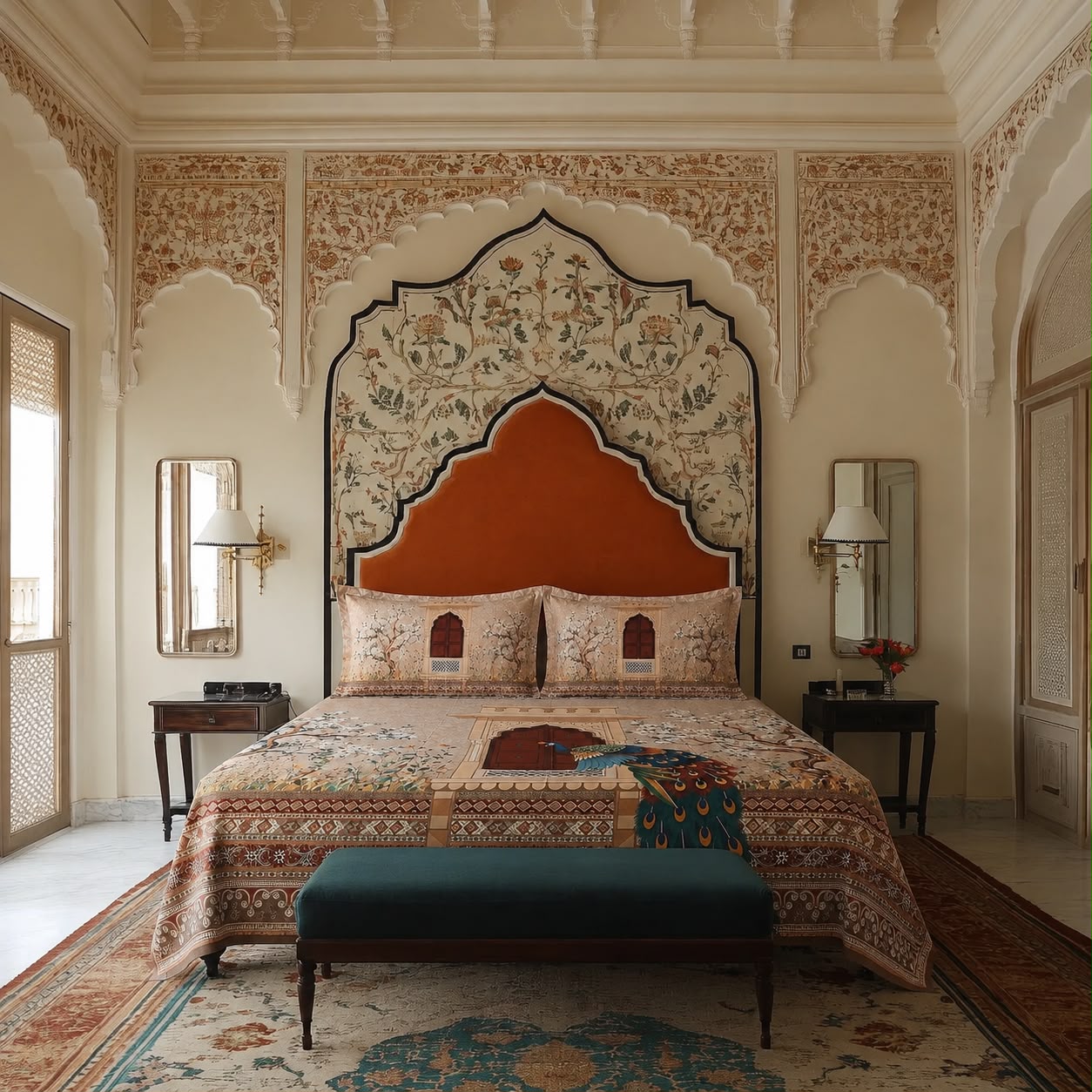 Peacock Door Digital Bedsheet