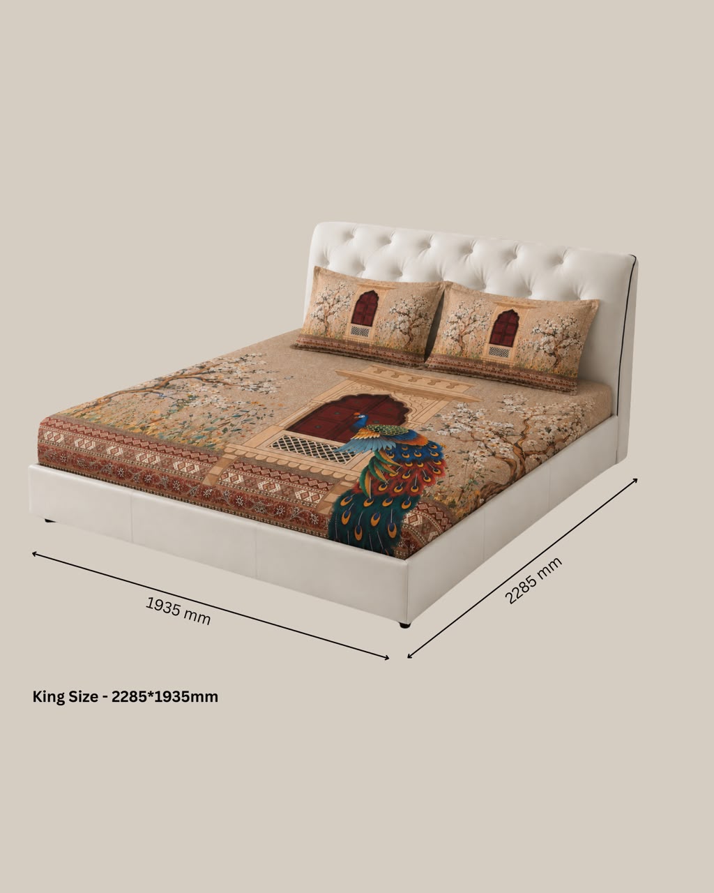 Peacock Door Digital Bedsheet