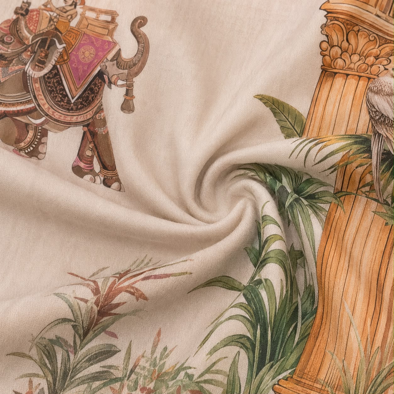 Royal Elephant Digital Bedsheet - Brown