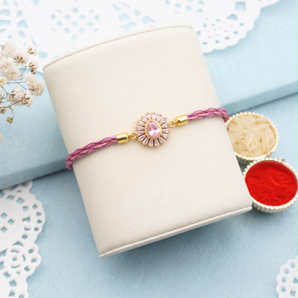 Blush Radiance Adjustable Rakhi