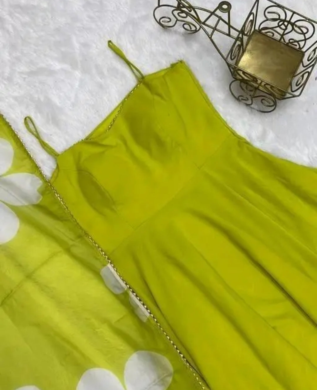 Green Georgette Anarkali Suit with Floral Dupatta