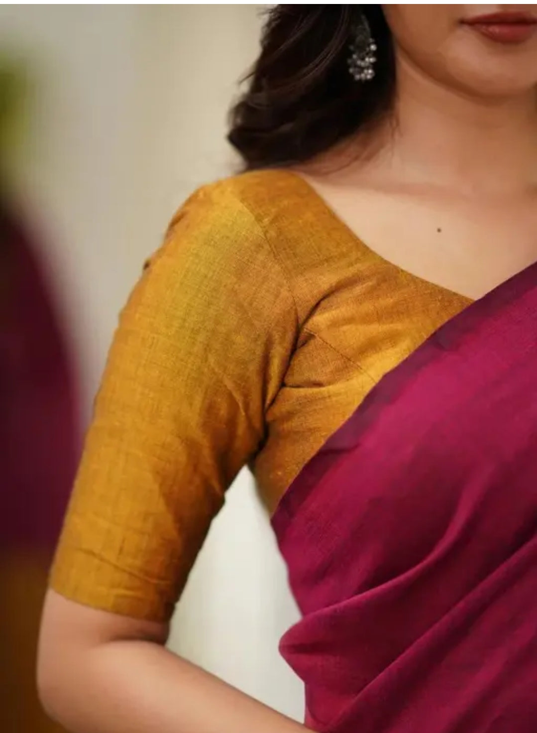 Woven Handloom Pure Cotton Duel Shade Saree - Pink & Orange