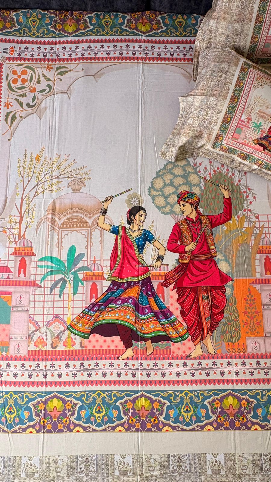 Dandiya King Size Bedsheet