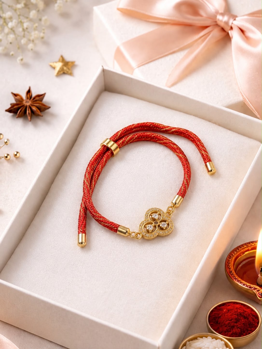 Golden Clover Adjustable Rakhi