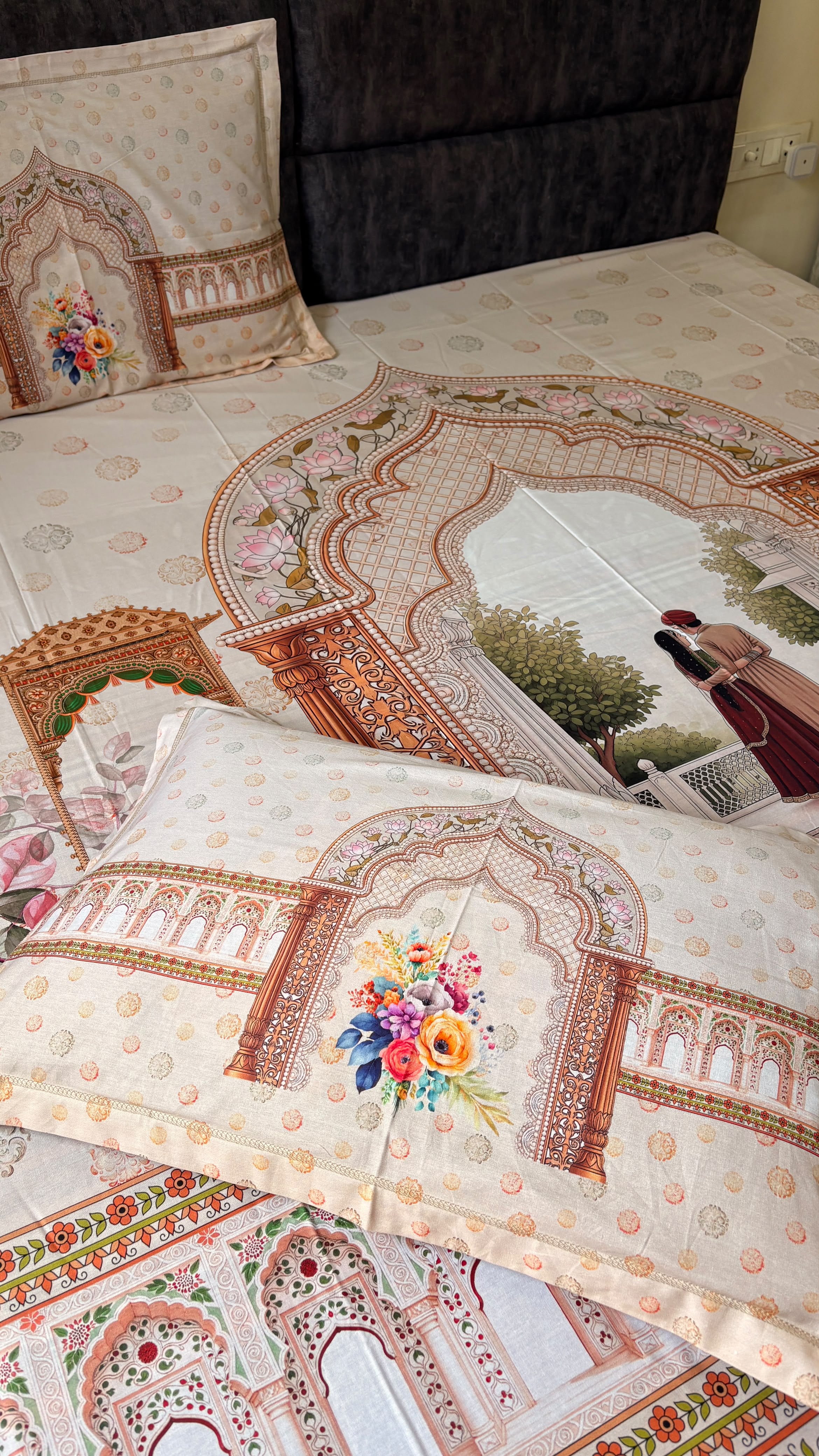 Rajasthani Couple King Size Bedsheet