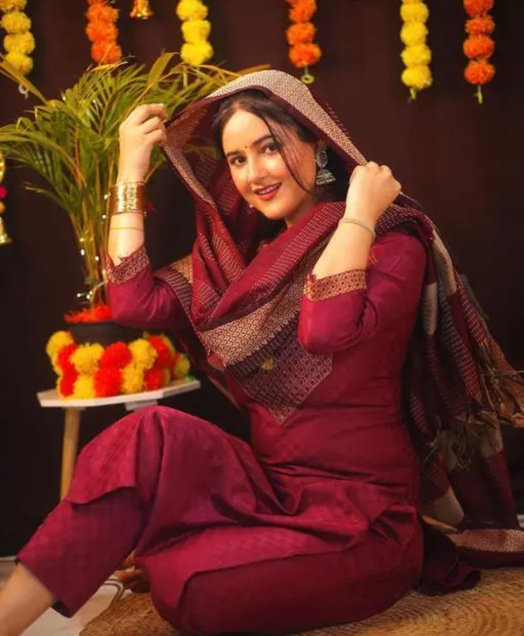 Cotton Embroidered Stright Kurti Set